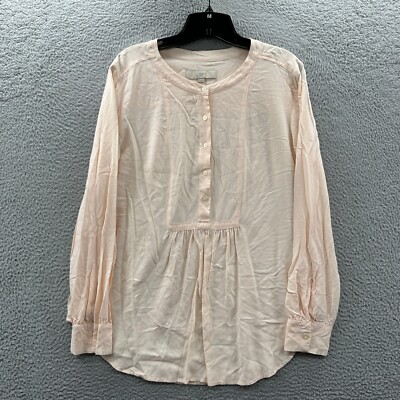 ANN TAYLOR LOFT Shirt Womens Medium Button Up Blouse Top Long Sleeve *