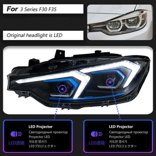 For BMW F30 F35 3 Series 2013-2019 LED Headlight Assembly Projector Turn Signal - Picture 8 of 9