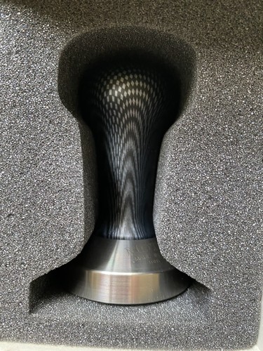 Tamper Kaffeepresser 58mm Flat Carbon Edelstahl Cimbali Faema Elektra Gaggia - Bild 2 von 5