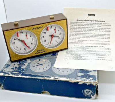 Vintage chess Clock Jerger model chess champion Germany
