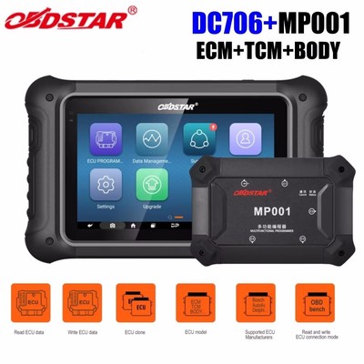 OBDSTAR DC706 ECU Tool For ECM /TCM/ BODY/Clone by OBD or BENCH with  MP001 Set