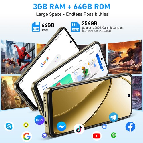 2025 Android Cheap Cell Phone Factory Unlocked Smartphone Dual SIM Quad Core USA - Picture 3 of 30