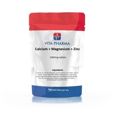 Calcium + Magnesium + Zinc 1000mg Tablets | Muscle & Bone Health VITAPHARMA