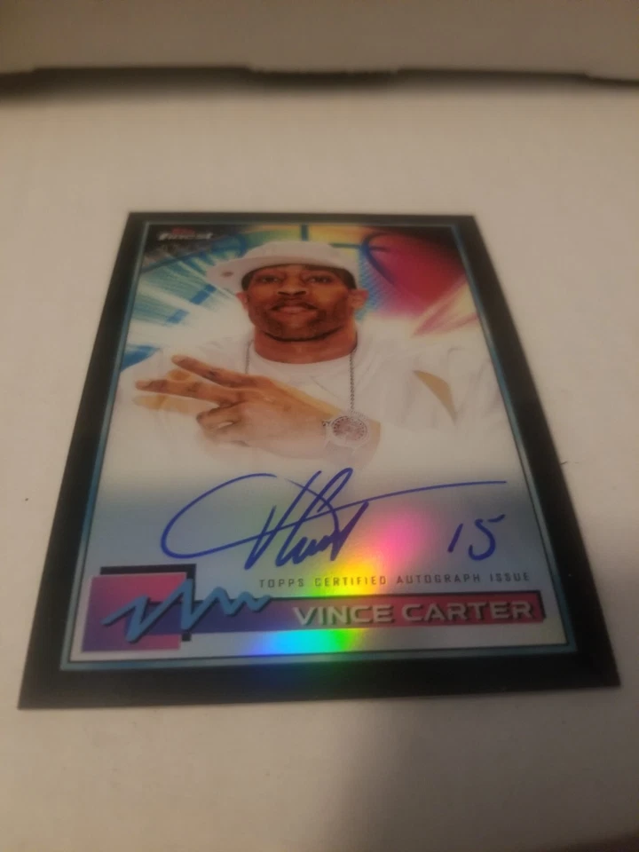 2021 Topps Finest Basketball  #FA-VC Vince Carter Black Refractor Auto /15 SP - Image 3 of 4
