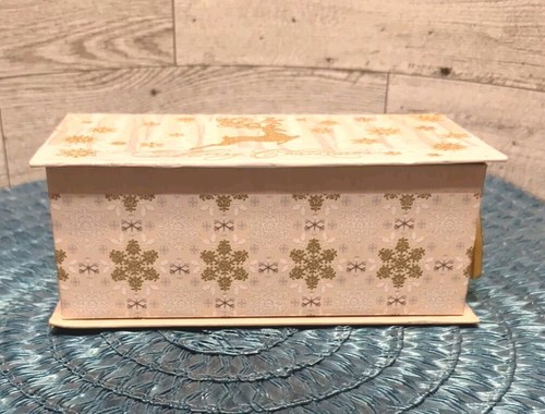 Gold Reindeer Snow Music Box Christmas Gift Card Punch Studio Soap 17164 EMPTY - Picture 4 of 11