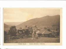 VINTAGE POSTCARD UNUSED THREE HILLS WARM SPRINGS VIRGINIA