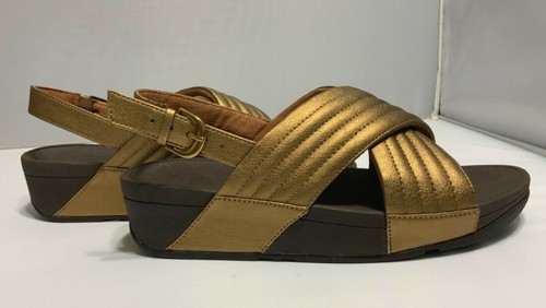FitFlop Women Lulu Padded Back-Strap Sandals Leather Shoes Bronze 7 8 9 NIB - Picture 7 of 11