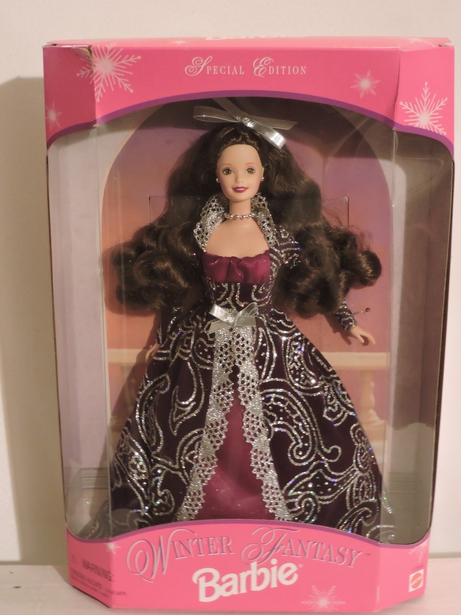 1996 Winter Fantasy Barbie Brunette Special Edition Black and
