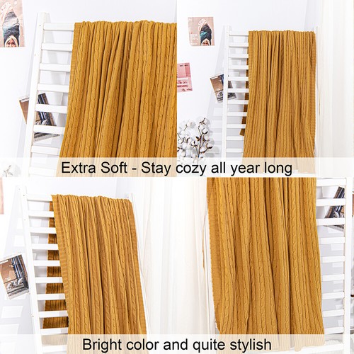 NTBAY 100% Cotton Blanket Weighted Warm Good Craftsmanship 14 Colors Throw Twin - Picture 91 of 108