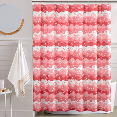 Waffle Spume Shower Curtain for Bathroom Decoration with Hooks Bathroom Curtain - Picture 2 of 18