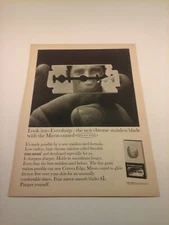 Vtg 1966 Print AD - EVERSHARP CONVEX EDGE STAINLESS STEEL RAZOR BLADES 8"X11"