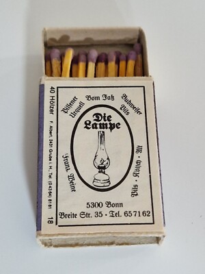 Streichholzschachtel, Budweiser Pils, Pilsener Urquell, Die Lampe, 5300 Bonn