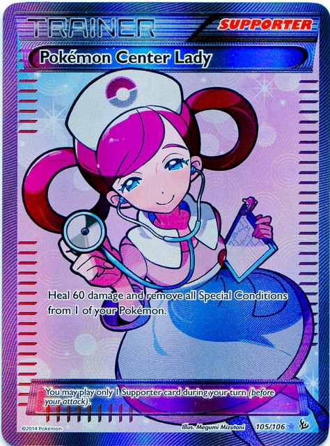 Pokemon Center Lady 105 106 Full Art Ultra RARE NM XY Flashfire for