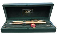 Cross 18kt Gold Filled Ballpoint Pen  Pencil Set New In Original Bx Made In USA