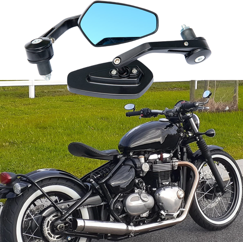 For Triumph Bonneville Bobber / T100 7/8" Bar End Mirrors Anti-Glare Rearview - Picture 1 of 16