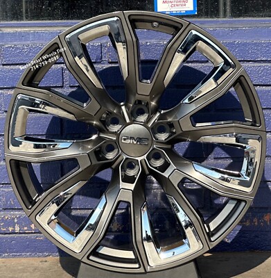 24” FR207 GREY CHROME WHEELS 295/40R24 TIRES GMC Yukon Sierra