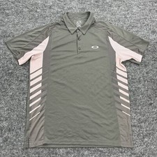 Oakley Polo Shirt Mens Large Gray Golf Hydrolix