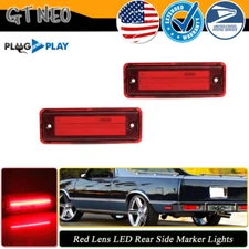 Red LED Rear Side Marker Parking Lights For 78-87 El Camino & Caballero & Malibu