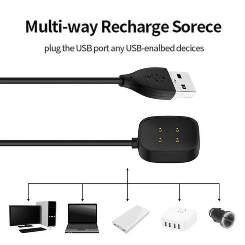 USB Charger Cable For Fitbit Versa lite Versa 2 3 4 Sense Sense 2 Fast Charging - image 4 of 4