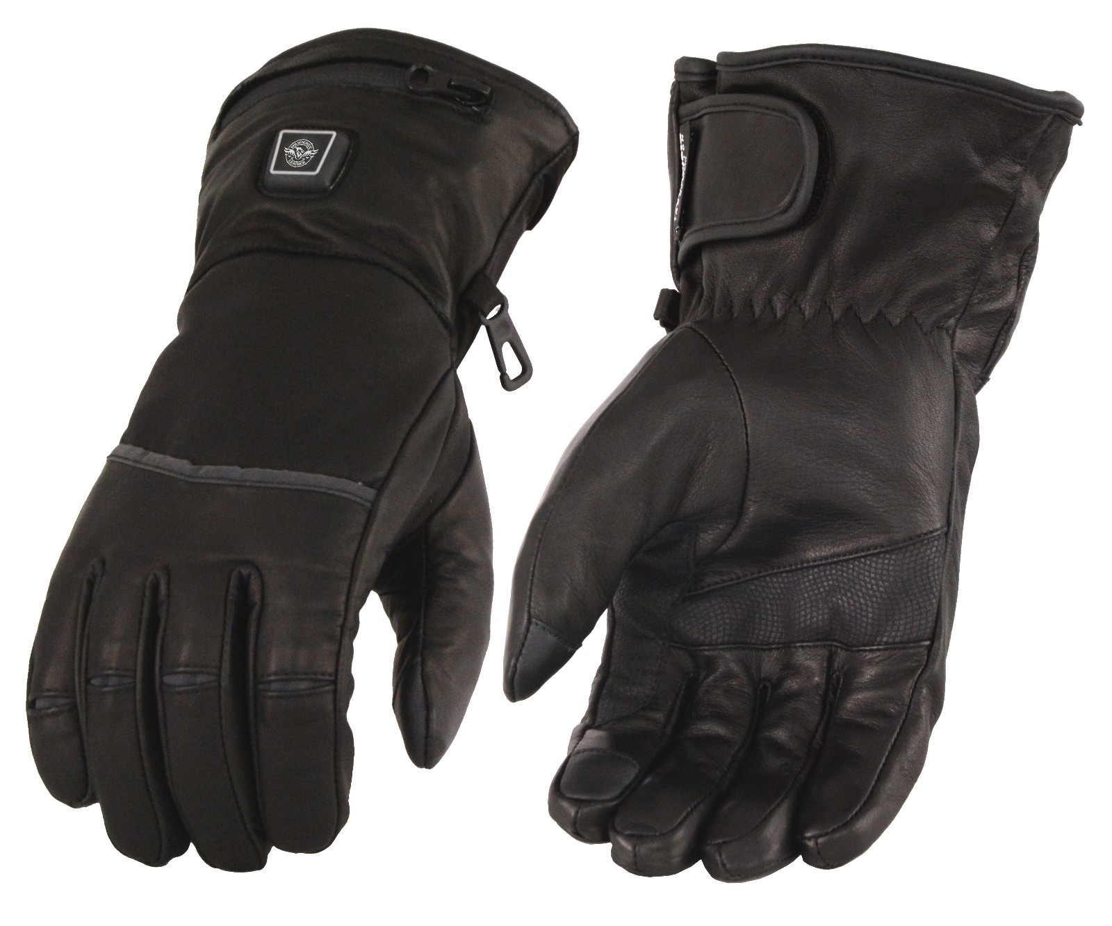 Mens Leather WATERPROOF Heated Gauntlet Glove w/ Rechargeable Battery Pack - WOW image 2