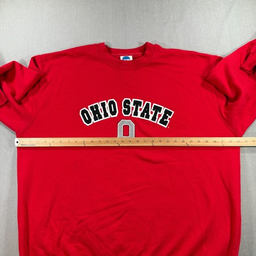 VTG Ohio State Buckeyes Pullover Sweatshirt Mens 2XL Red Crewneck Sweater - Picture 4 of 8
