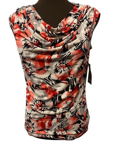 Jones Studio nwt s/m skirt top set floral stretch a line cowl sleeveless top - Picture 4 of 7