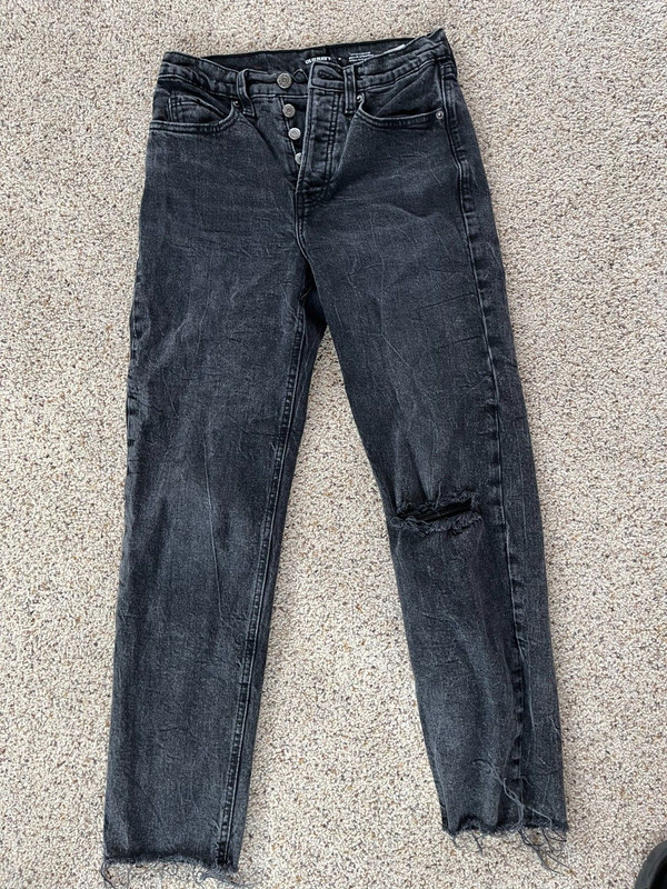 Old Navy Womens Extra High Rise Sky-Hi Straight Denim Jeans - Size 0 -Button Fly