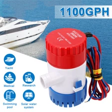 1100GPH 12V Electric Bilge Pump For Recreational Vehicle Sump Water Transfer US