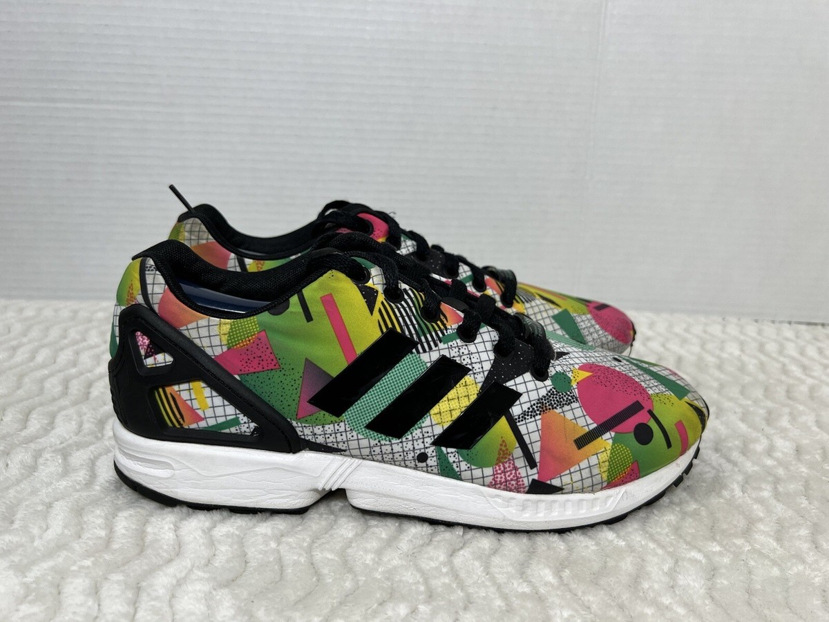 Adidas ZX Flux Shoes Mens Size 10 Torsion S79353 Geometric Pattern Athletic Snea adidas ZX Flux Geometric Print for Sale | Authenticity  main image 2