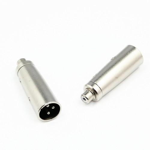 2 Stück Metall XLR 3 Pin Stecker Buchse Stecker auf Mono RCA Phono Buchse Adapter Konverter - Bild 2 von 4