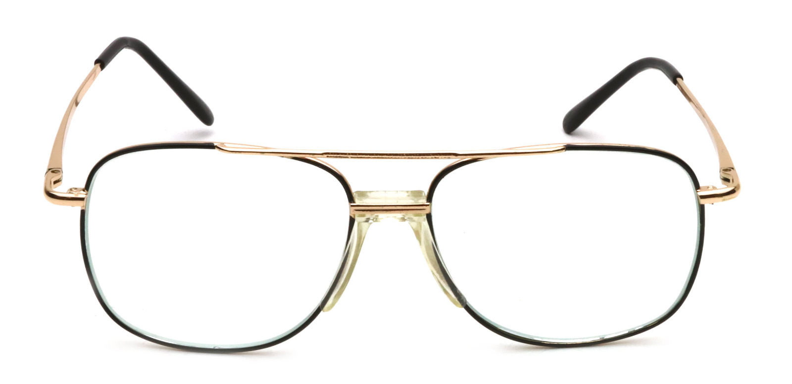 Reading Glasses Clear Lens Spring Hinge Saddle Bridge Nose Pad Metal