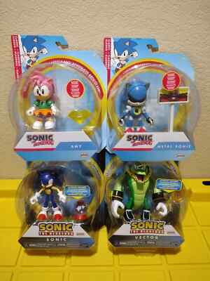 SONIC THE HEDGEHOG AMY METAL SONIC VECTOR & SONIC  LOT OF 5 JAKKS PACIFIC NEW.