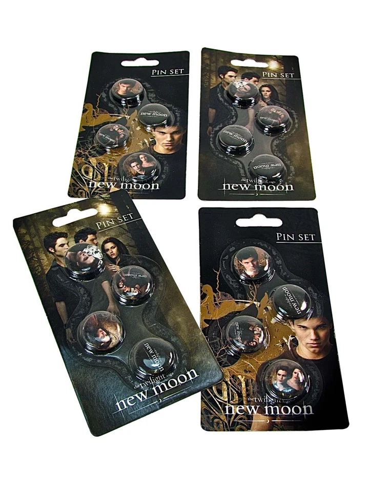 Twilight New Moon Pin Set Collectable Novelty Film Pin Quality 4 Piece