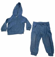 Wonder Nation Boys Sweat Set Sweatshirt Hoodie Jogger Pants Blue, Size 12 Months