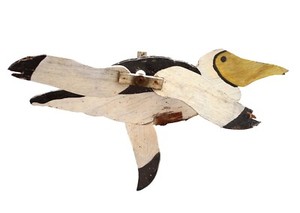 Well Worn Vintage Primitive Folk Art Farm Whirligig Bird Sea Gull Spinner Top