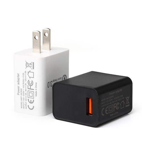 Universal QC3.0 Power Adapter 5V 3A AC 100-240V EU US Portable USB Fast Charger - Photo 10 sur 16