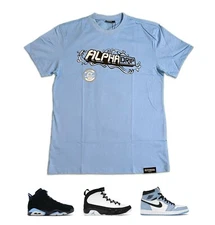 Tee to Match Air Jordan 1 Retro "Universal Blue", Size S-3XL, Alpha Drip Splash