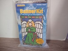 The Beadery Holiday Angel Christmas Beaded Banner Craft Kit Stained Glass Look