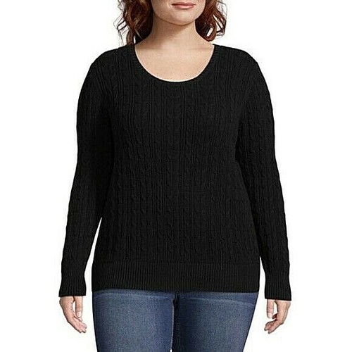 V Neck Cable Knit Sweater 3X 