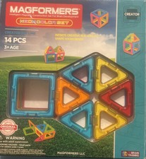 Magformers Neon Color Magnet Set Creator Construction Educational 14 pcs STEM