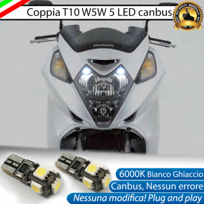 COPPIA LUCI 5 LED BIANCO CANBUS T10 CON RESISTENZA INTEGRATA 6000K - Foto 5