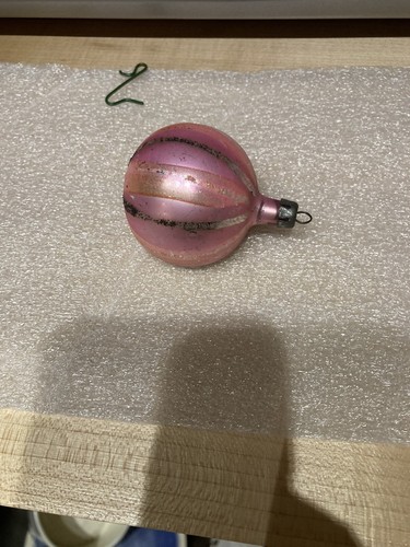 Vintage Christmas Tree Ornament Mercury Glass Indent Ball Poland Bauble Mica 2" - Picture 3 of 13