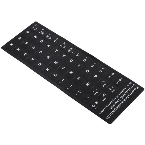 Keyboard Sticker Spanish Waterproof Black Background For 10In To 17In Laptop Not - Picture 19 of 24