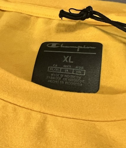 CHAMPION BLACK LABEL NBA Processed Sportswear Elevated Yellow Stretch T-Shirt XL - Picture 10 of 11
