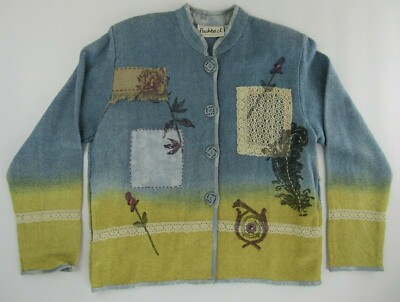 Flashback Womens Sweater S Blue Button Up Knitted Long Sleeve Cardigan