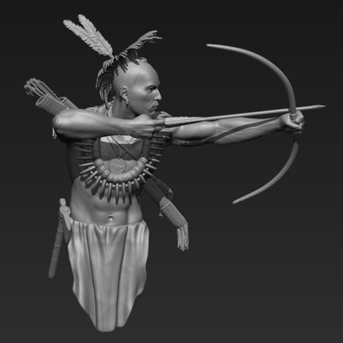 1/10 Pawnee warrior Resin Model figure Bust War theme Unassembled Unpainted - Picture 2 of 4