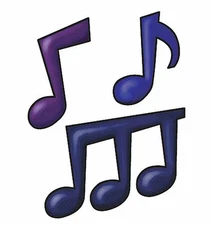 Musical Note Wall Stickers 25 Wallies Border Blue Music Room Scale Notes Decals