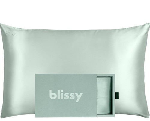 Blissy 100 % reine Maulbeerseide Matcha Farbe Queen Size Kissenbezug 22 MOMME