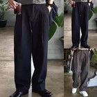 Trendy Mens Long Pleated Suit Pants Casual Loose Fit for Everyday Wear