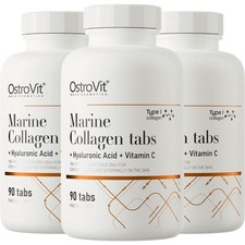 MARINE COLLAGEN with HYALURONIC ACID  VITAMIN C - 90-180 Tabs - skin hair nails